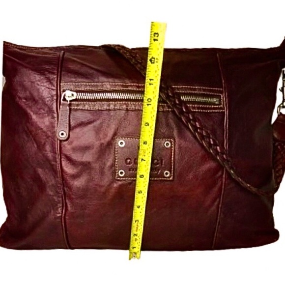 M GUCCI Supreme Wine Leather Oversized Messenger Top Zip Bag With: DUST BAG - Picture 9 of 16